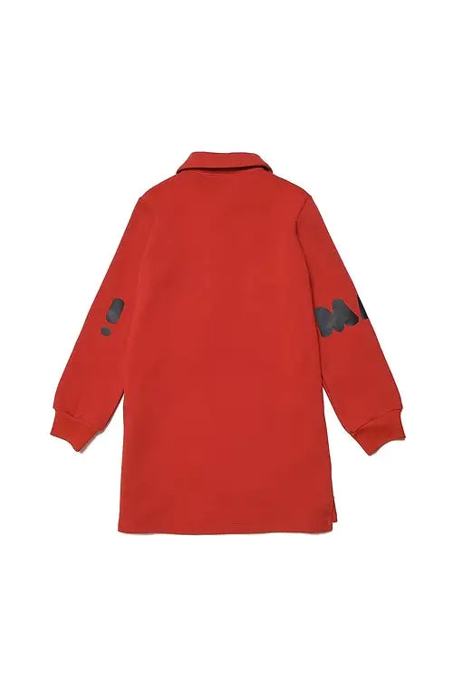 Collared dress with logo sleeves