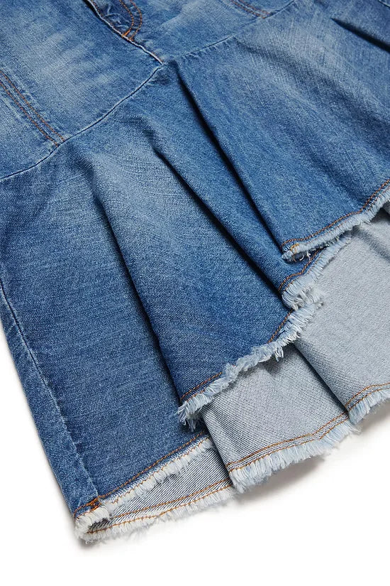 Raw-cut Denim Skirt