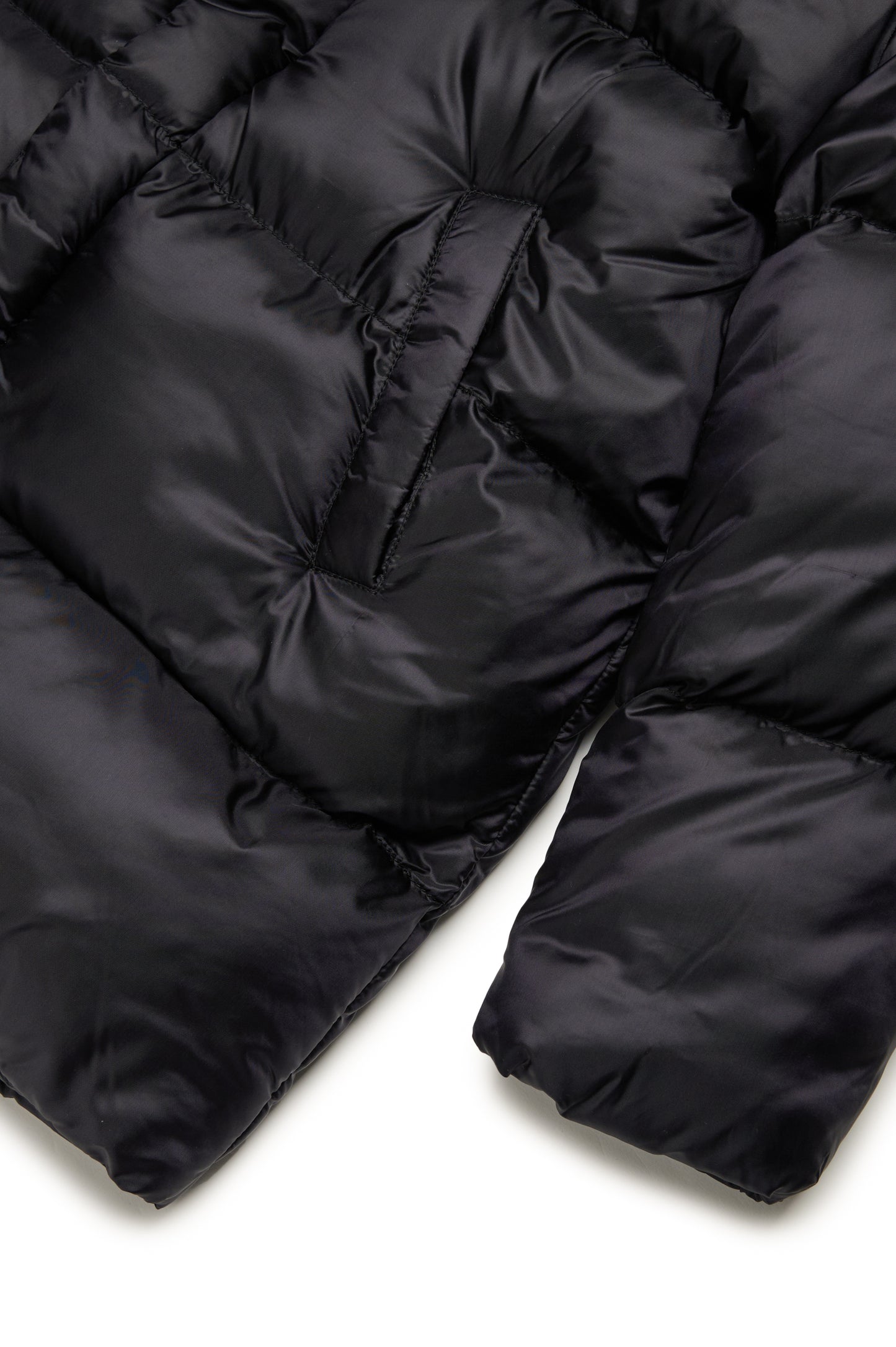 Long hooded puffer coat