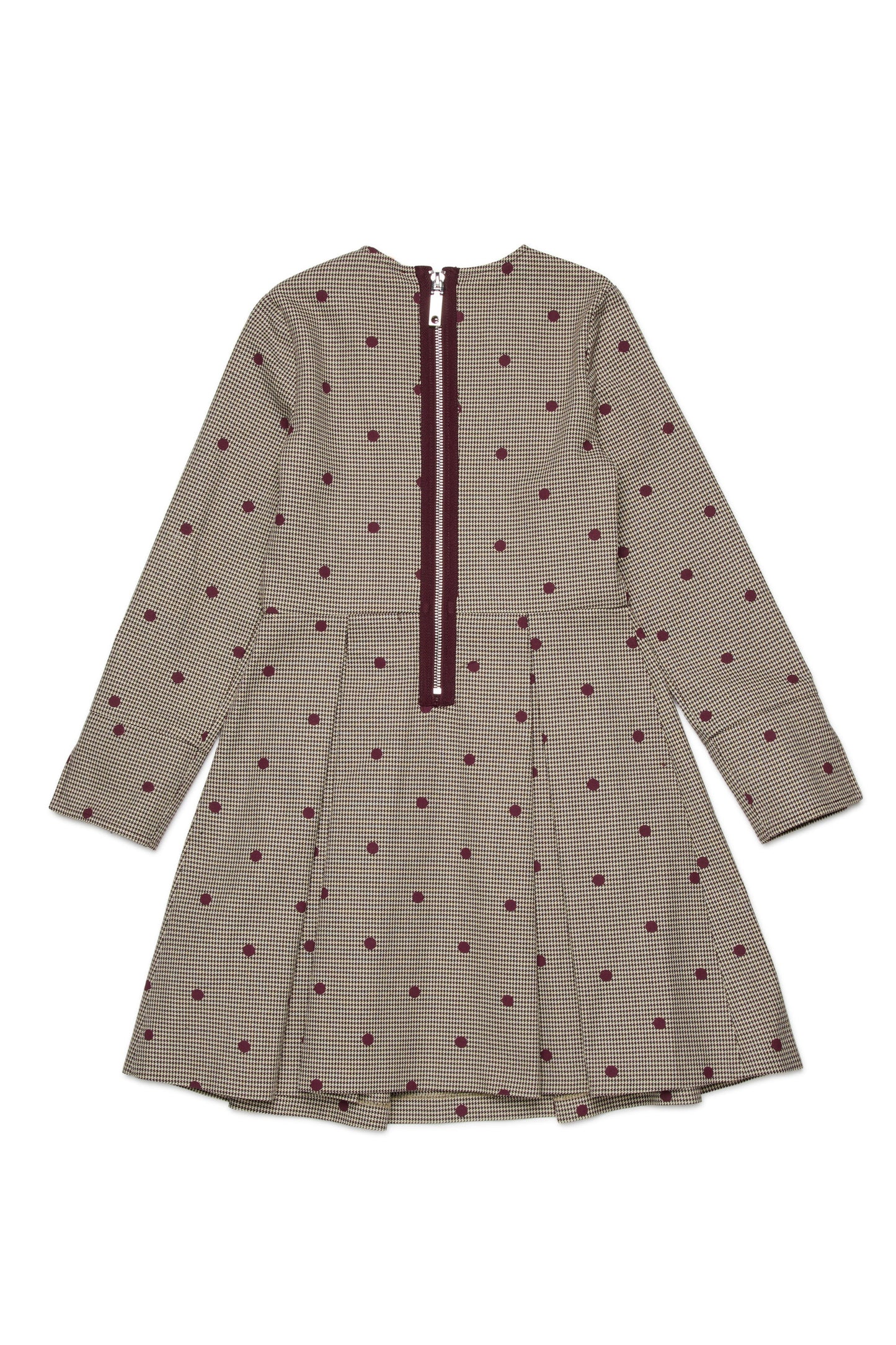 Polka dot pied de poule dress