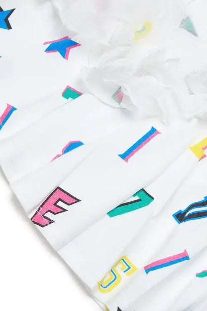 Logo Print Skirt with Ruffles