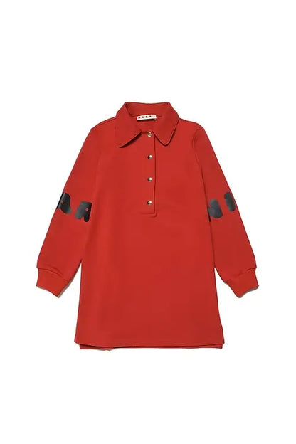 Collared dress with logo sleeves
