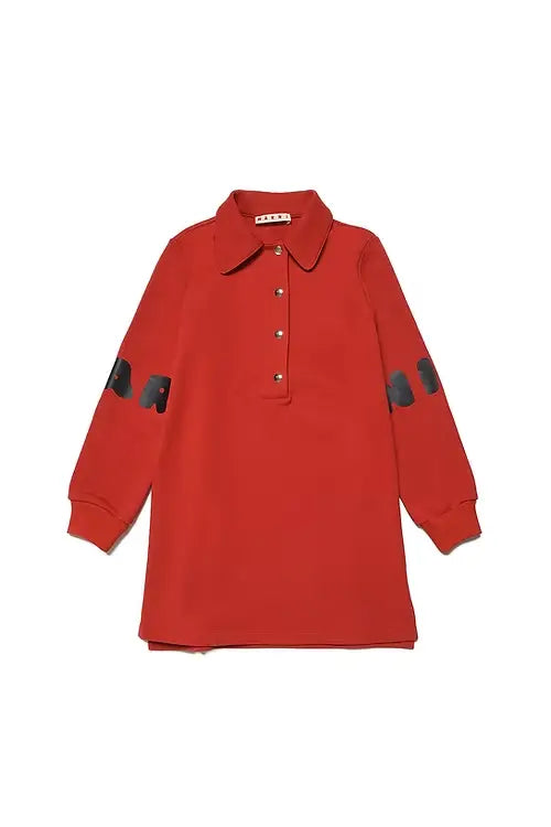 Collared dress with logo sleeves