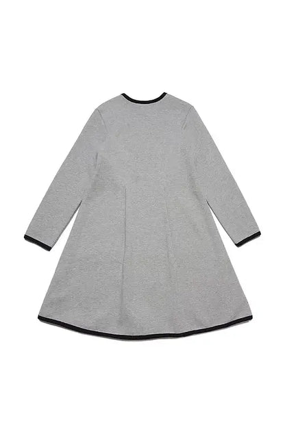 Crewneck dress with skirt detail