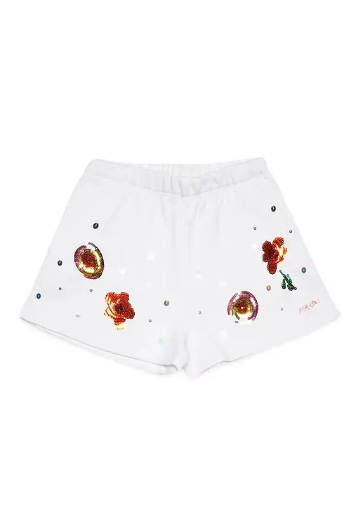 Embroidered Flower Shorts