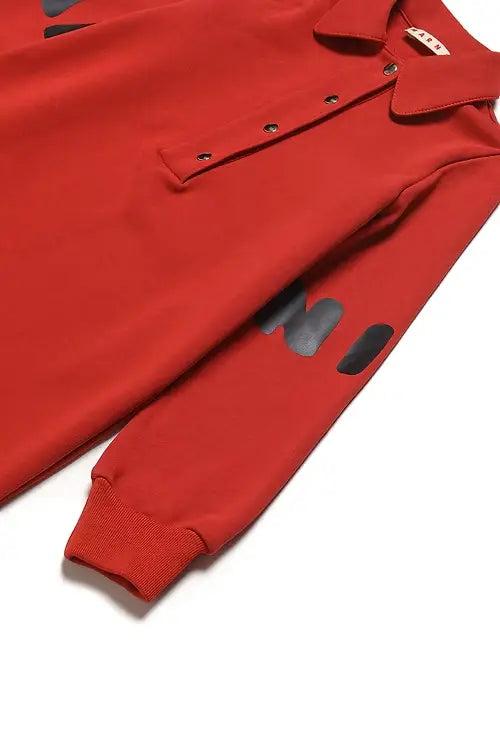 Collared dress with logo sleeves