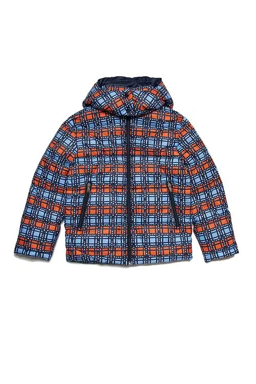 Chekered Puffer Coat
