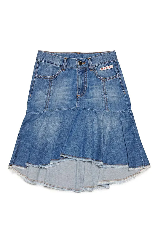 Raw-cut Denim Skirt