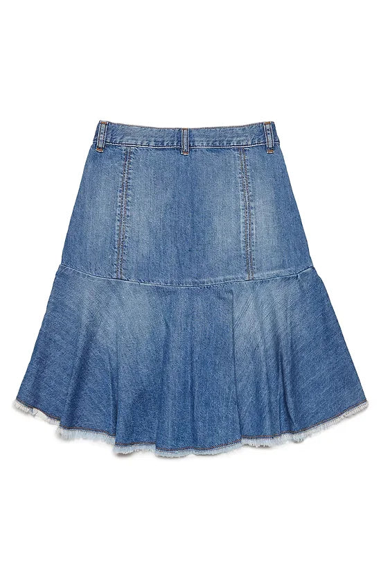 Raw-cut Denim Skirt