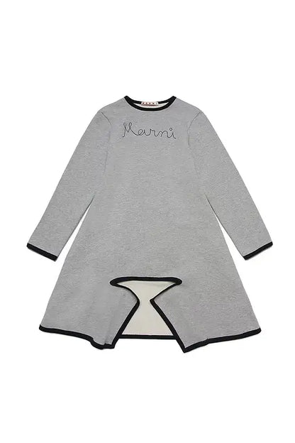 Crewneck dress with skirt detail