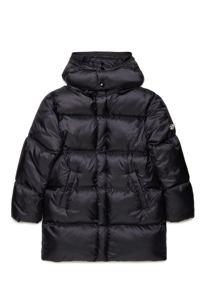 Long hooded puffer coat
