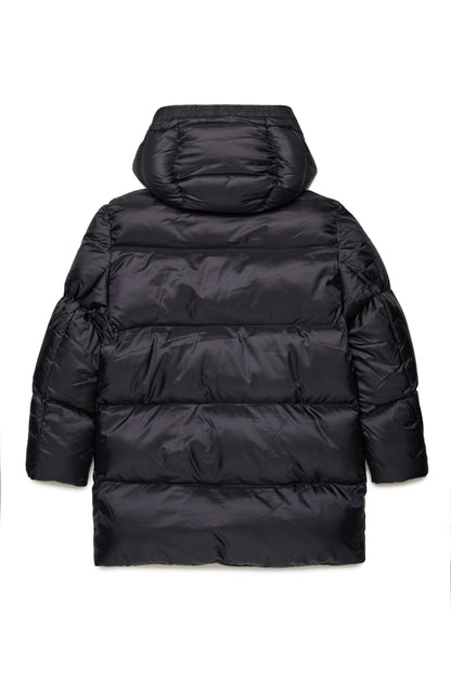 Long hooded puffer coat