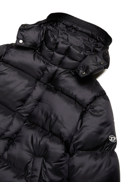Long hooded puffer coat