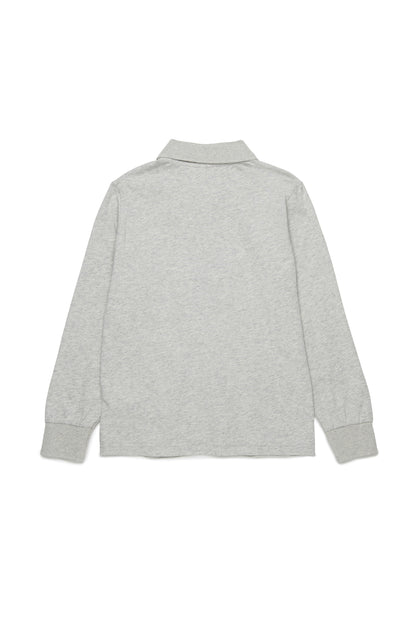 Collard cotton jersey shirt with logo D patch