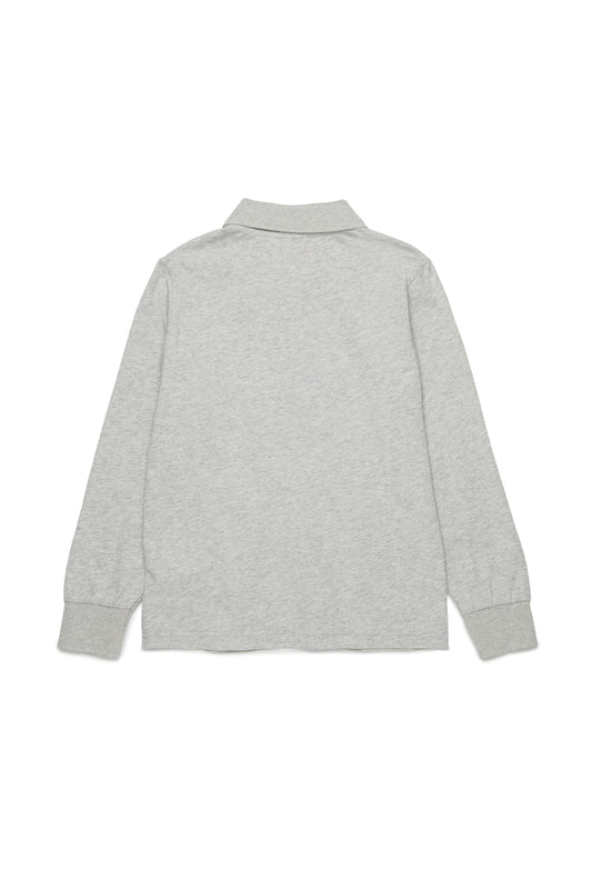 Collard cotton jersey shirt with logo D patch