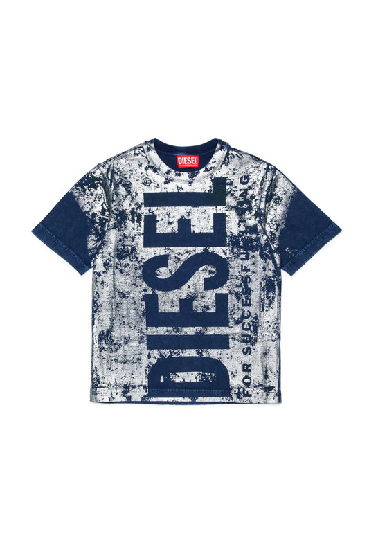 Splatter Print Logo T-shirt Diesel