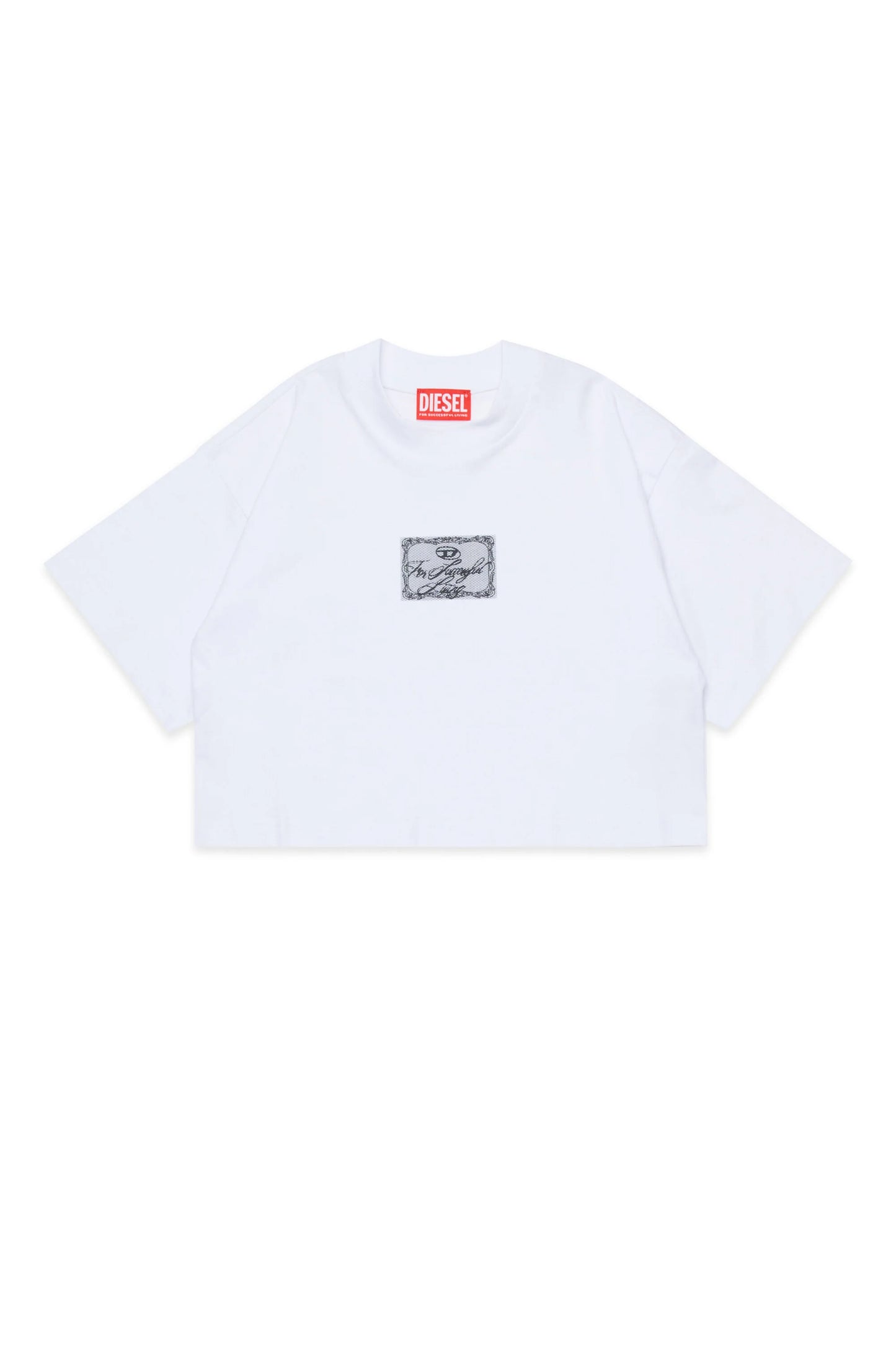 Cropped T-shirt with logo patch