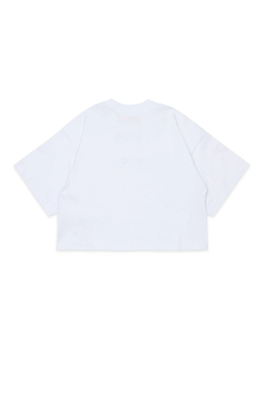 Cropped T-shirt with logo patch
