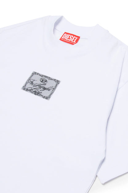 Cropped T-shirt with logo patch