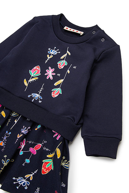 Jersey dress with nutcracker graphic