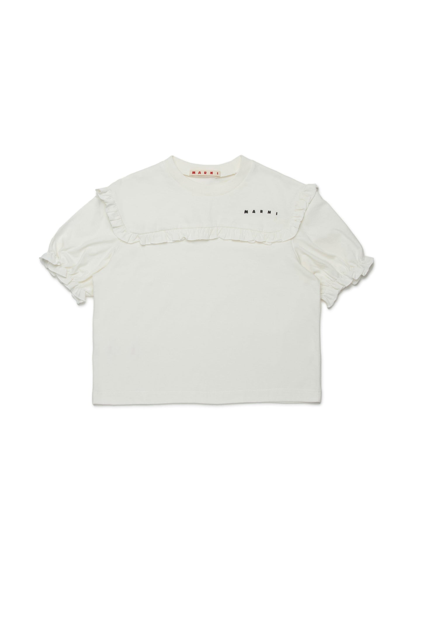 Jersey t-shirt with ruffle detail