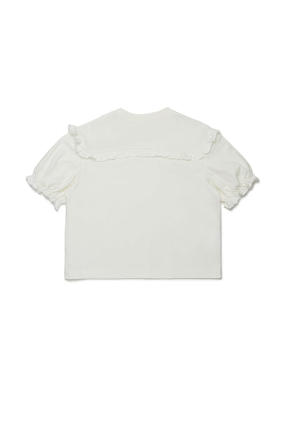 Jersey t-shirt with ruffle detail