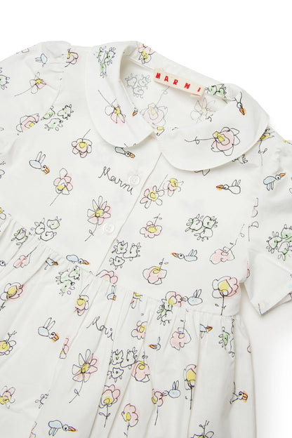 Collard floral print dress Marni