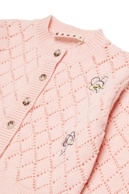 Openwork cardigan with floral embroidery Marni