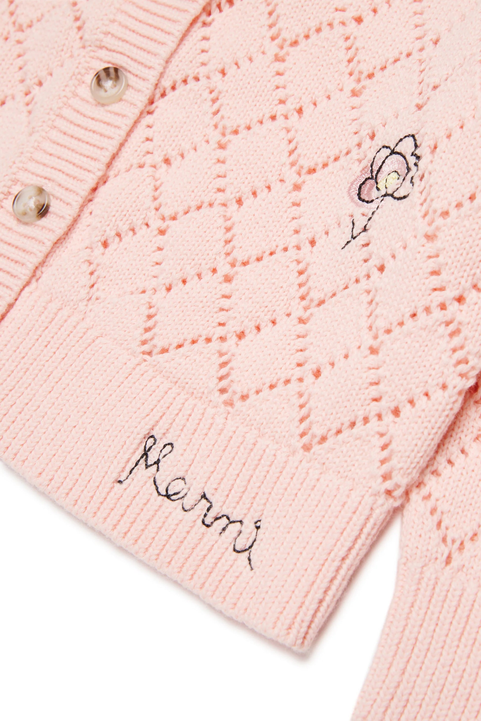 Openwork cardigan with floral embroidery Marni