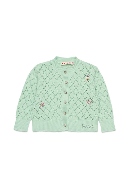 Openwork cardigan with floral embroidery Marni