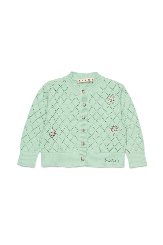 Openwork cardigan with floral embroidery Marni