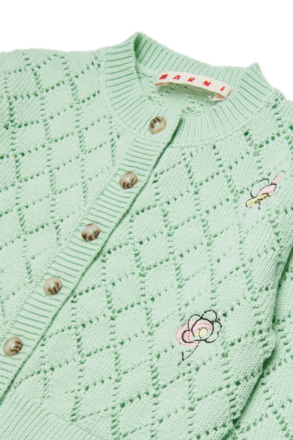 Openwork cardigan with floral embroidery Marni