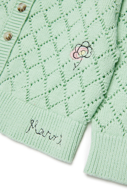 Openwork cardigan with floral embroidery Marni