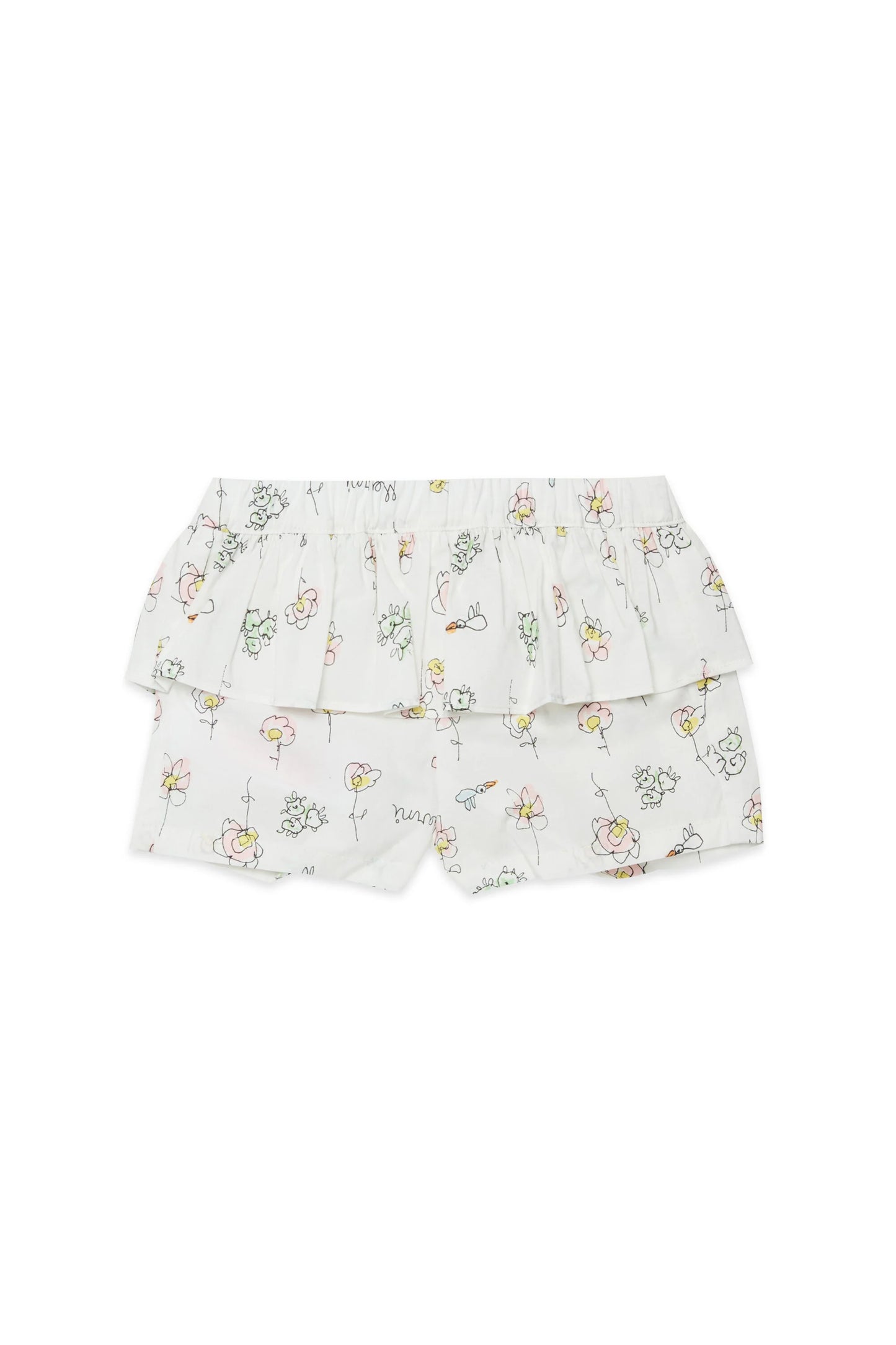 Floral print shorts with ruffles Marni
