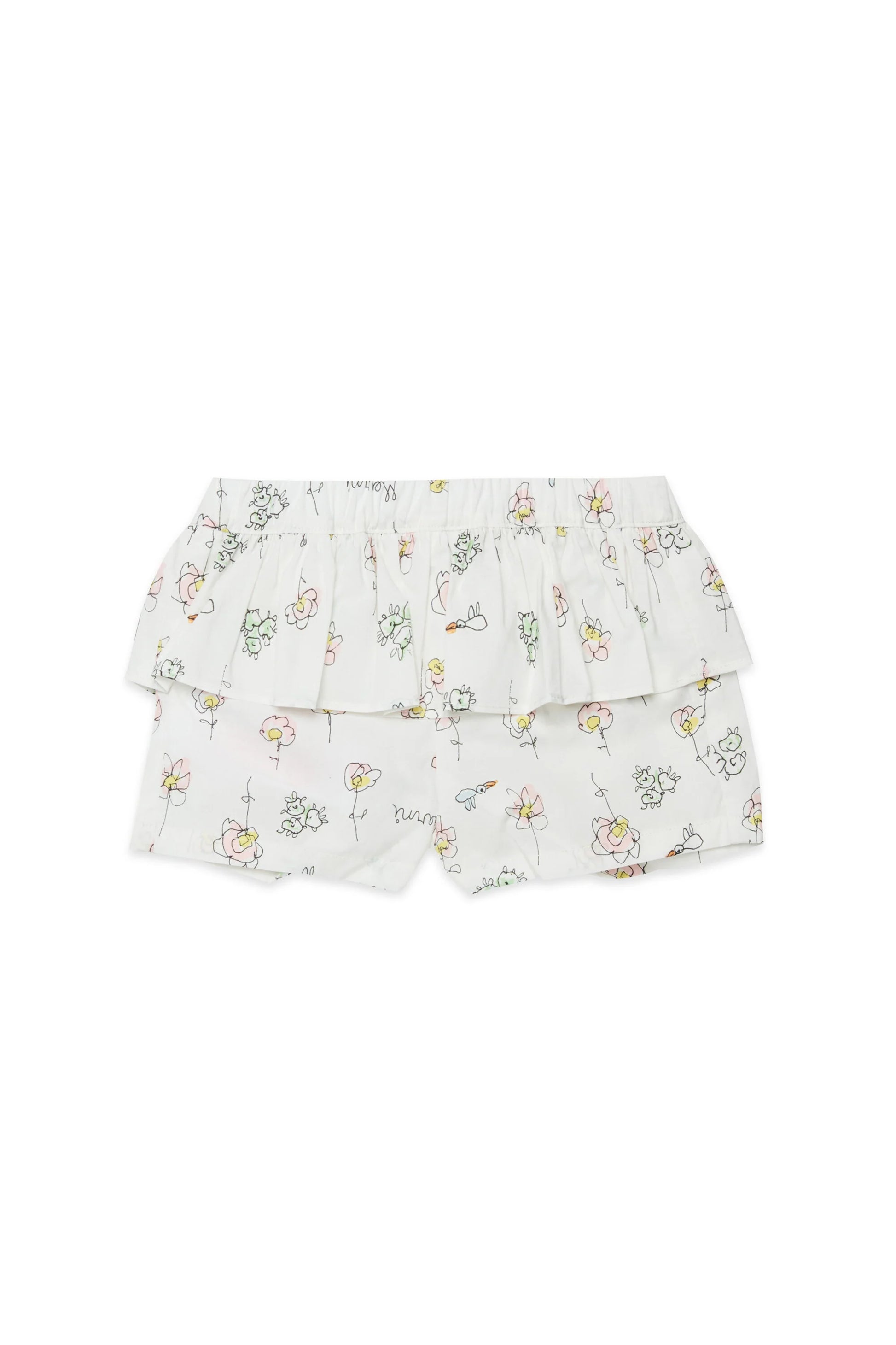 Floral print shorts with ruffles Marni