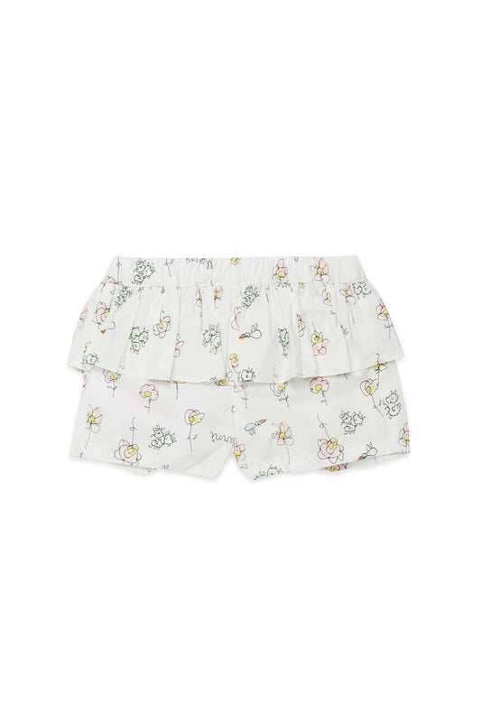Floral print shorts with ruffles Marni