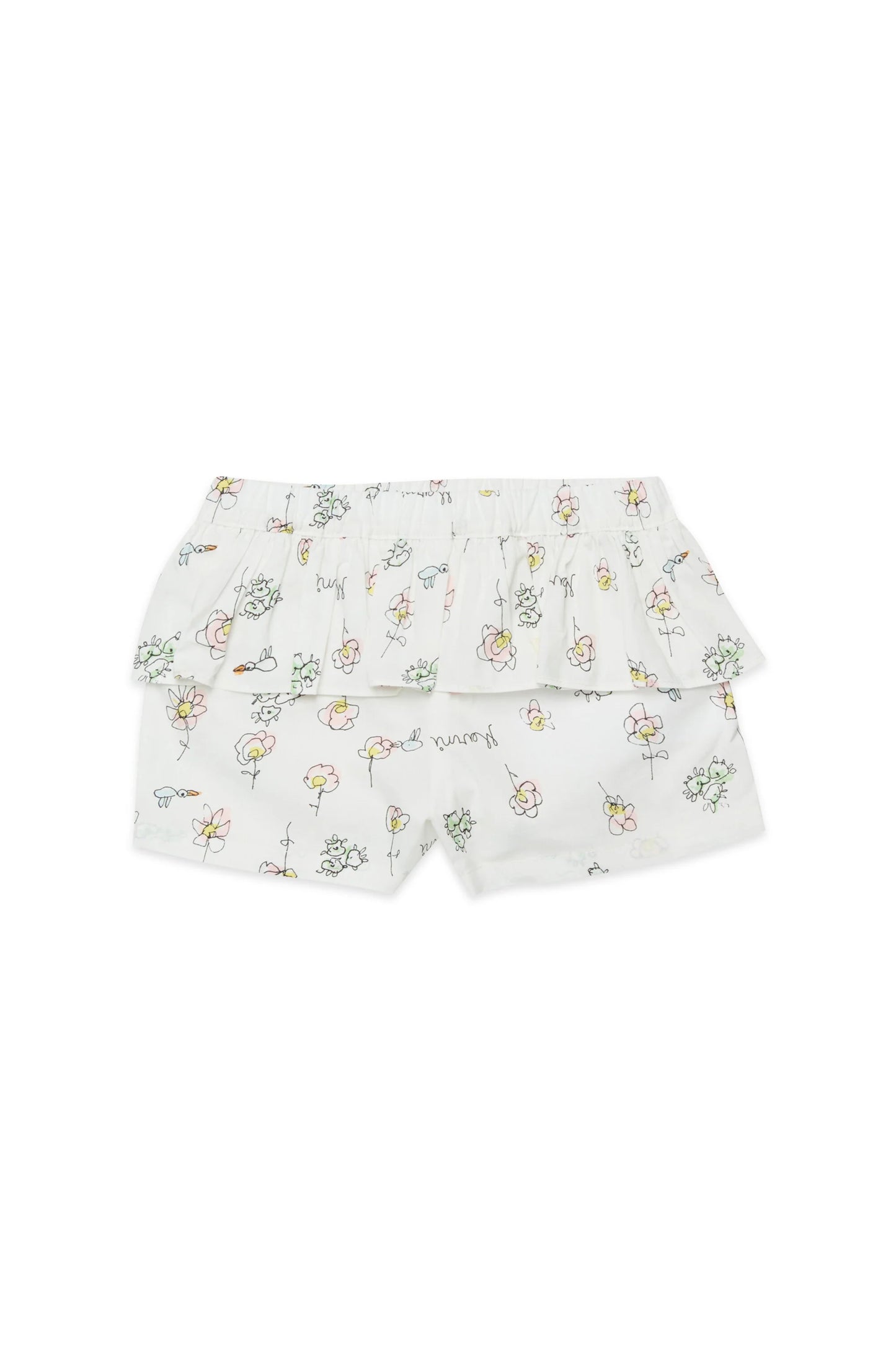 Floral print shorts with ruffles Marni