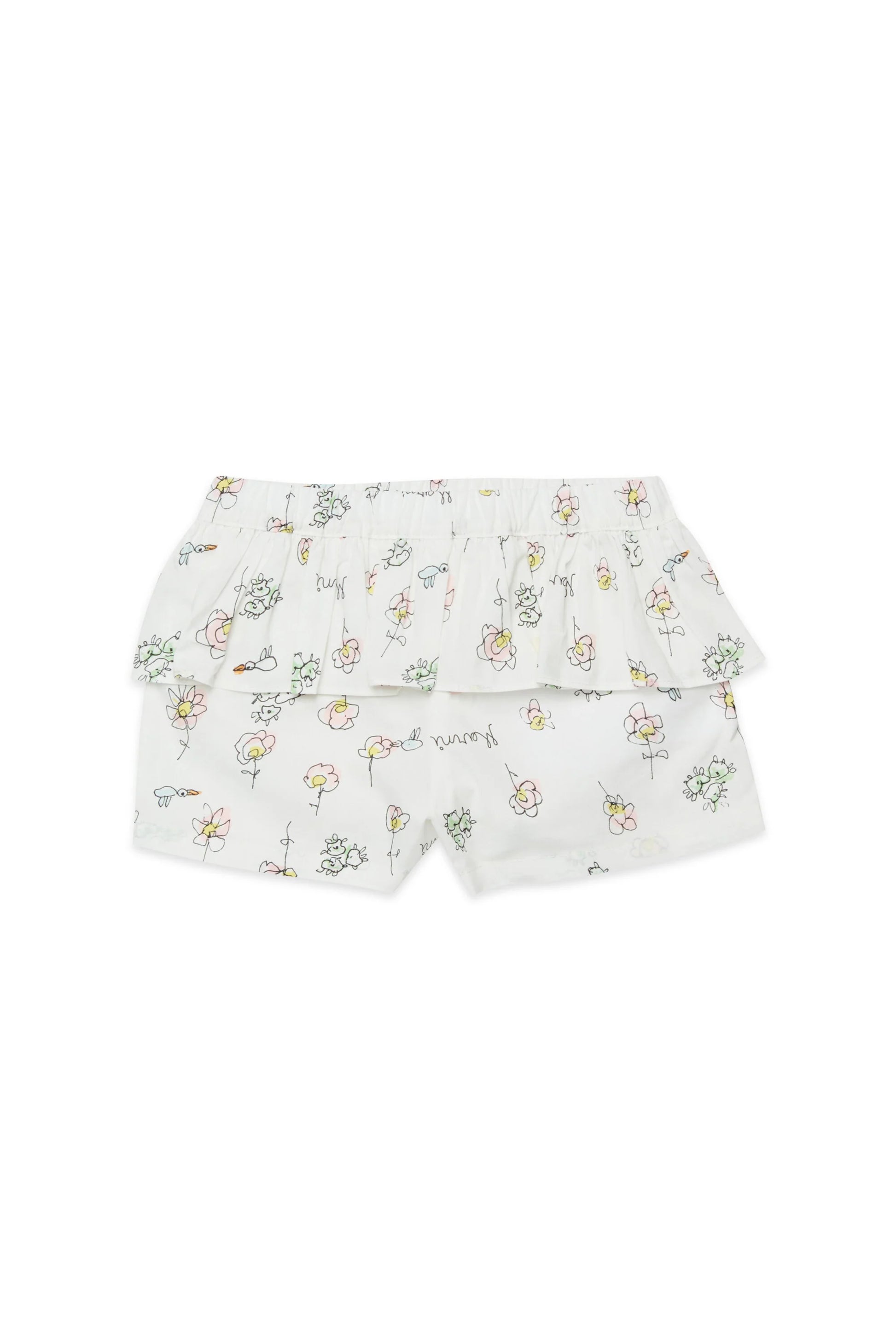 Floral print shorts with ruffles Marni