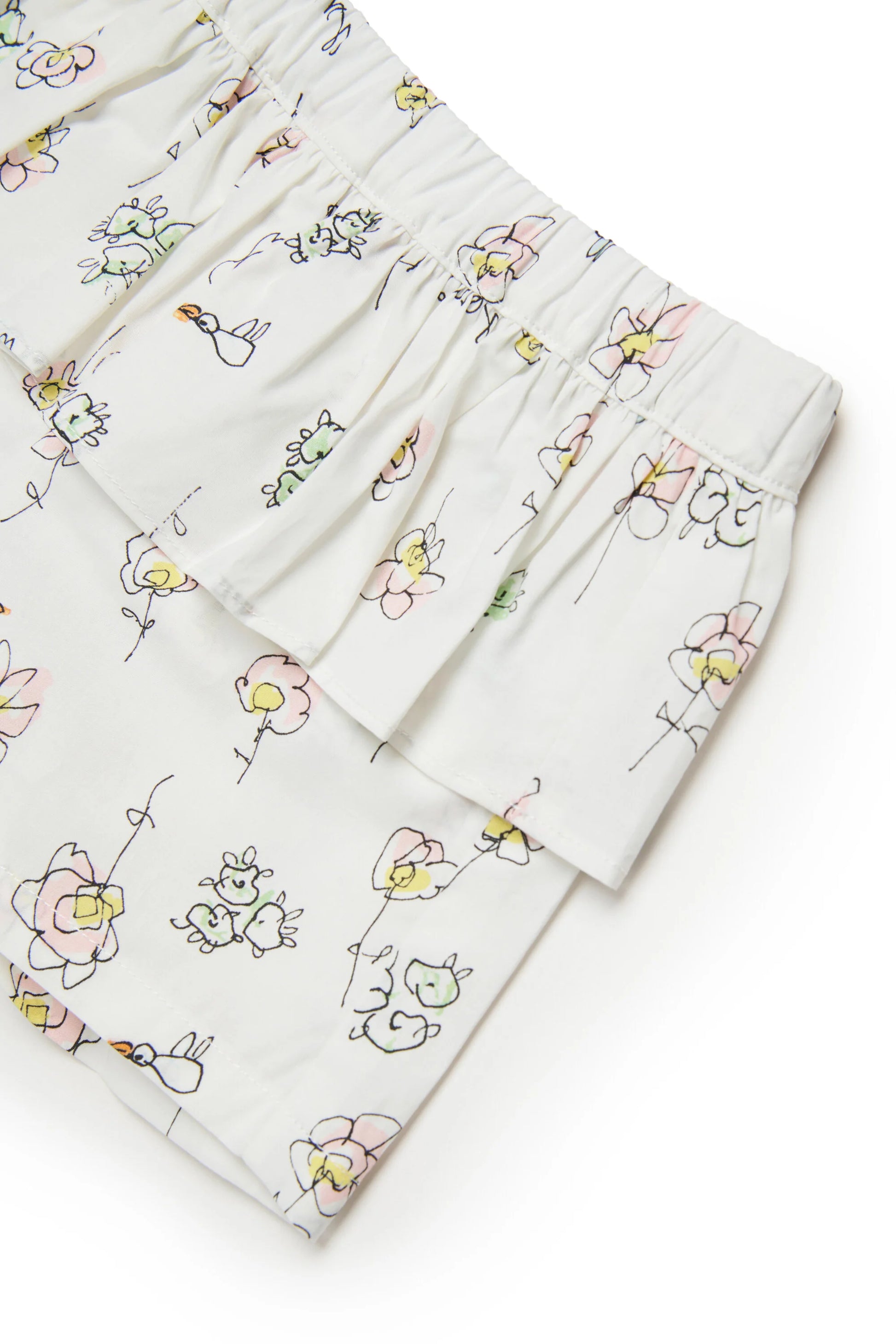 Floral print shorts with ruffles Marni