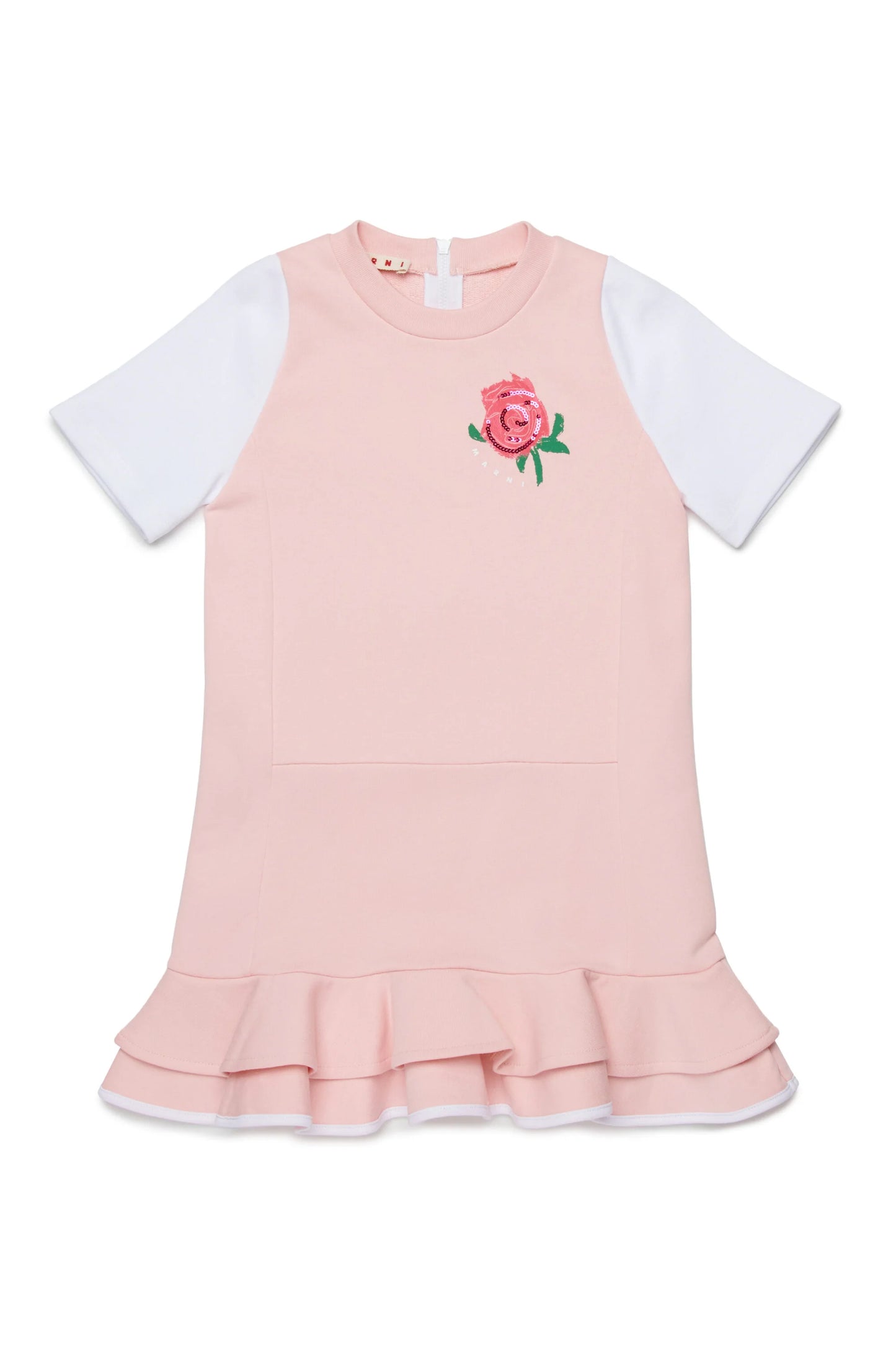 Mini dress with floral embroider