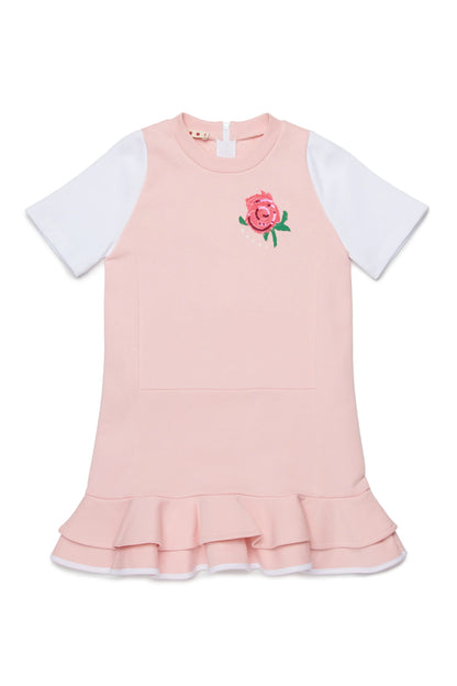 Mini dress with floral embroider