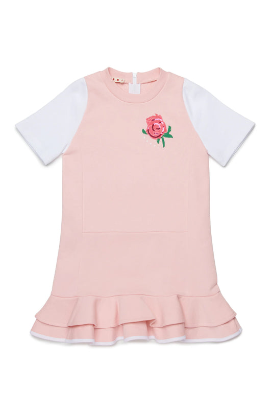 Mini dress with floral embroider