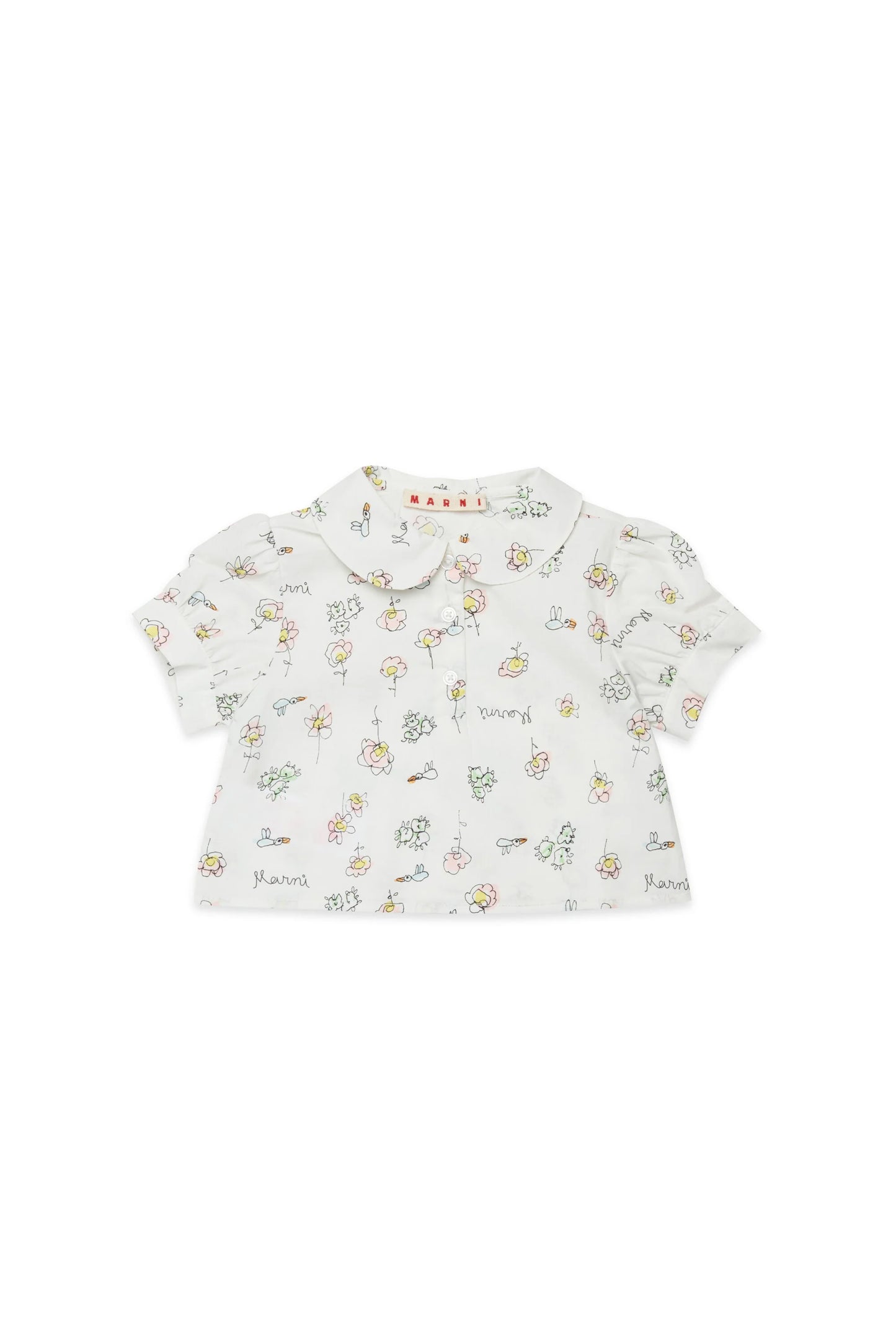 Short-sleeve shirt with floral print Marni