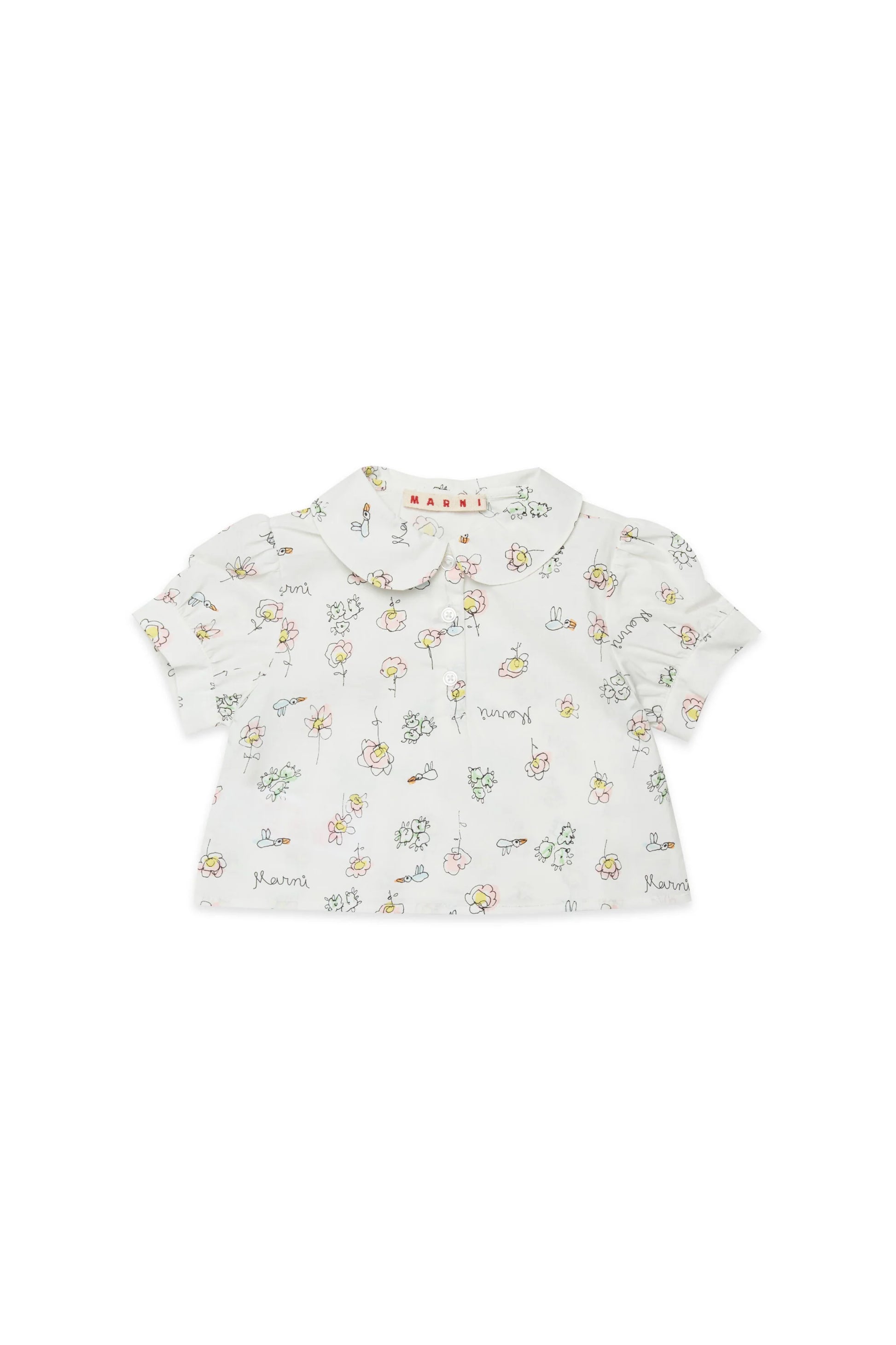 Short-sleeve shirt with floral print Marni