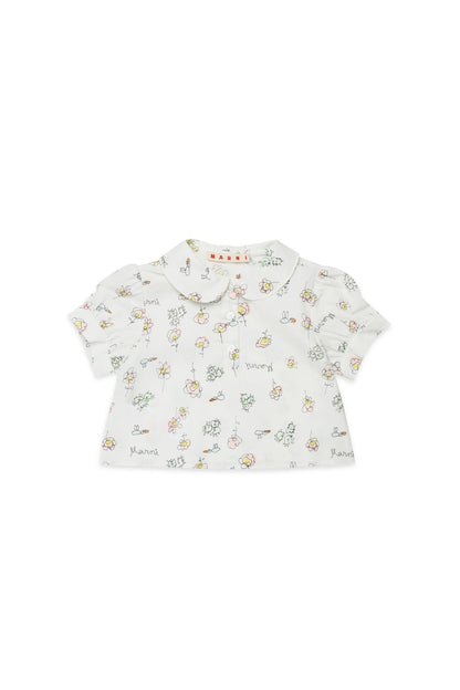 Short-sleeve shirt with floral print Marni