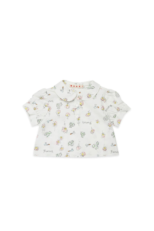 Short-sleeve shirt with floral print Marni