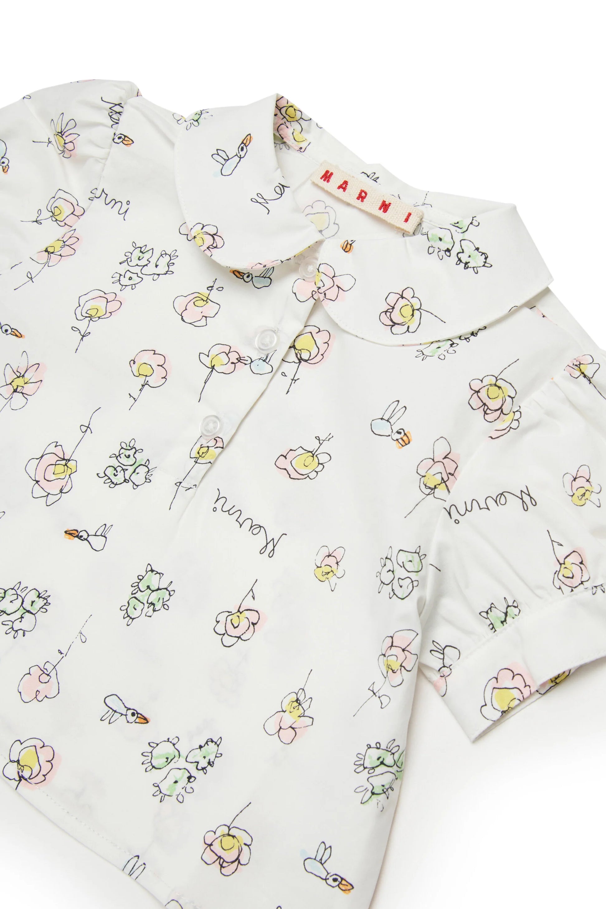 Short-sleeve shirt with floral print Marni
