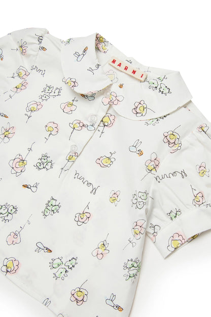 Short-sleeve shirt with floral print Marni