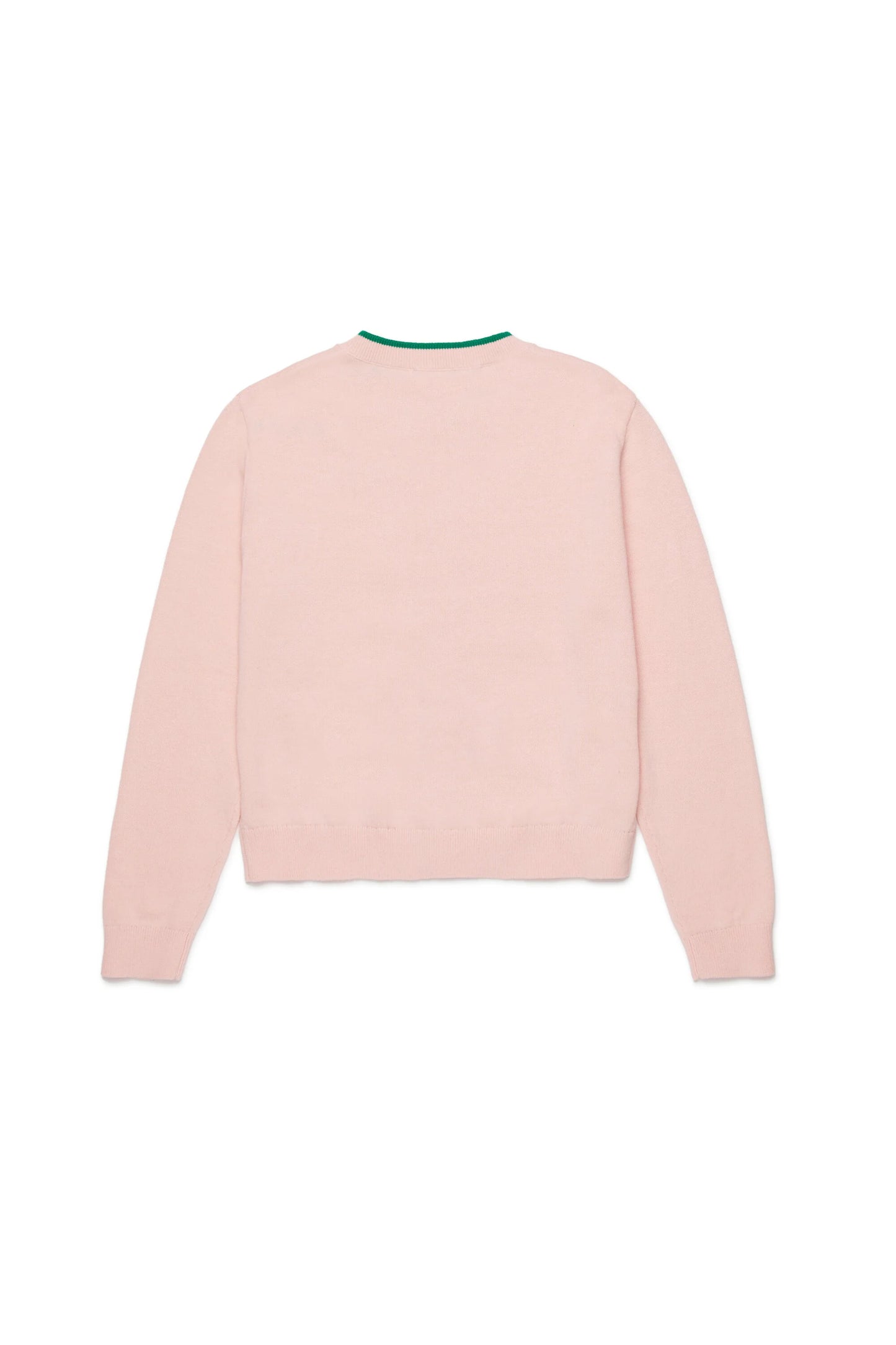 Crew-neck cardigan with logo