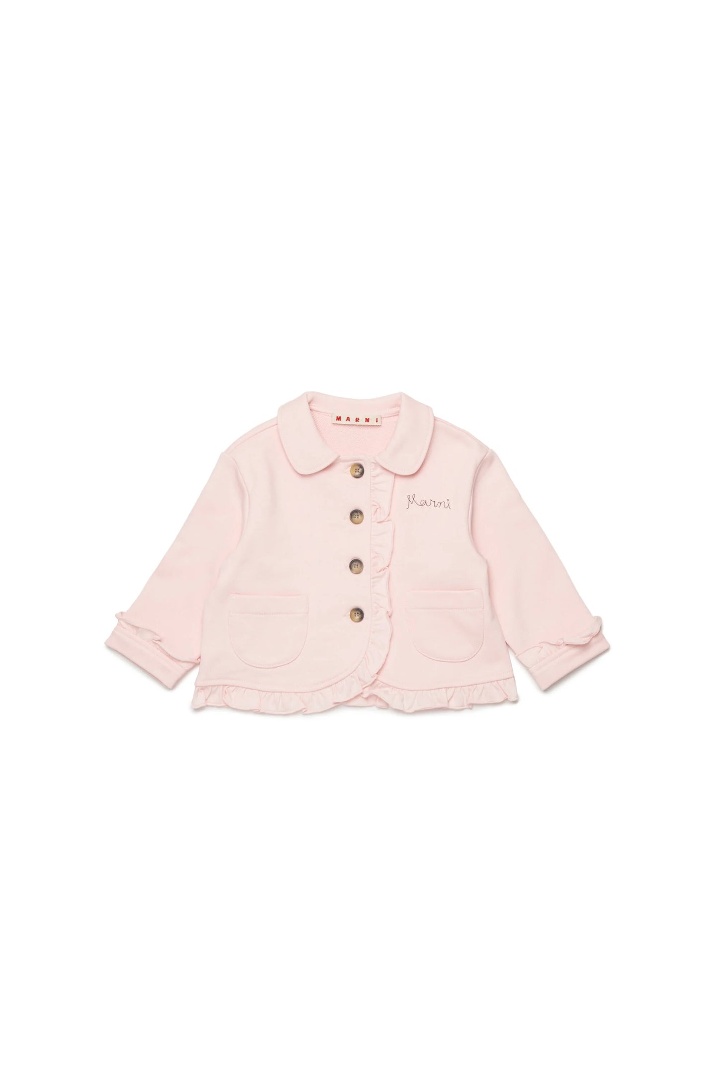 Jacket with ruffles and logo Marni